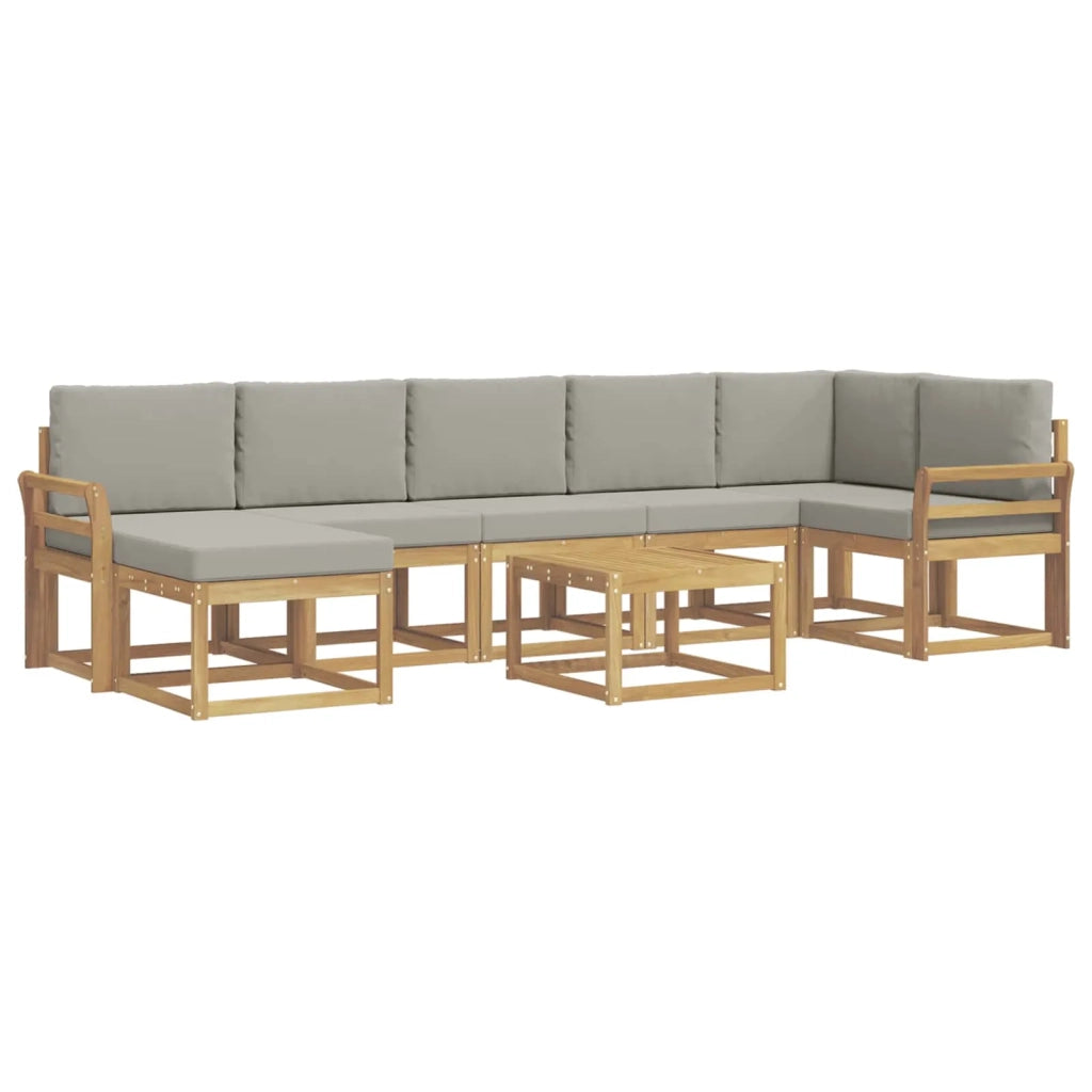 Set di divani da esterno 8 pcs Bianco e Grigio Chiaro 3387980