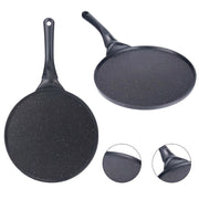 Trade Shop - Padella Antiaderente Piastra Liscia Tonda Per Crepes Nera Accessori Per Cucinare 624388 -