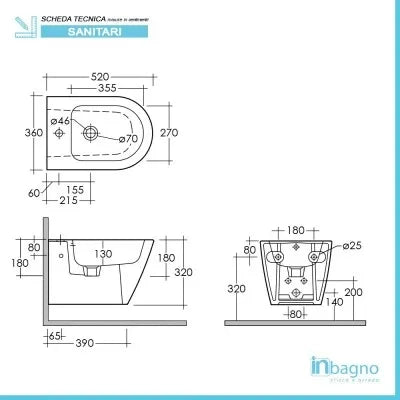 Set sanitari sospesi rimless Resort con Wc Bidet e Copriwater ultraslim rallenty