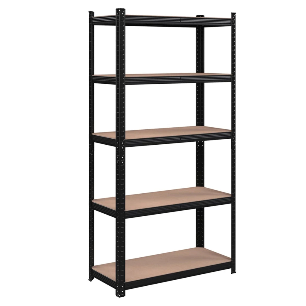 Scaffalatura metallica per carichi pesanti 180 x 90 x 40 cm 5 ripiani portata totale 875 kg (175 kg/ripiano) ripiani regolabili per garage/cantina nero 12_0...