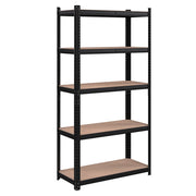 Scaffalatura metallica per carichi pesanti 180 x 90 x 40 cm 5 ripiani portata totale 875 kg (175 kg/ripiano) ripiani regolabili per garage/cantina nero 12_0...