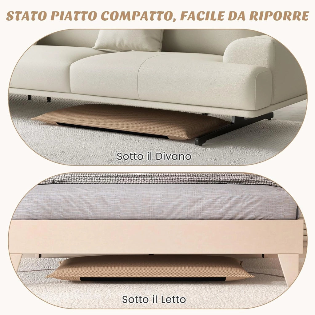Sedia da Pavimento Poltrona da Terra, Sedia Reclinabile Imbottita, per Salotto Camera da Letto e Studio (Beige)