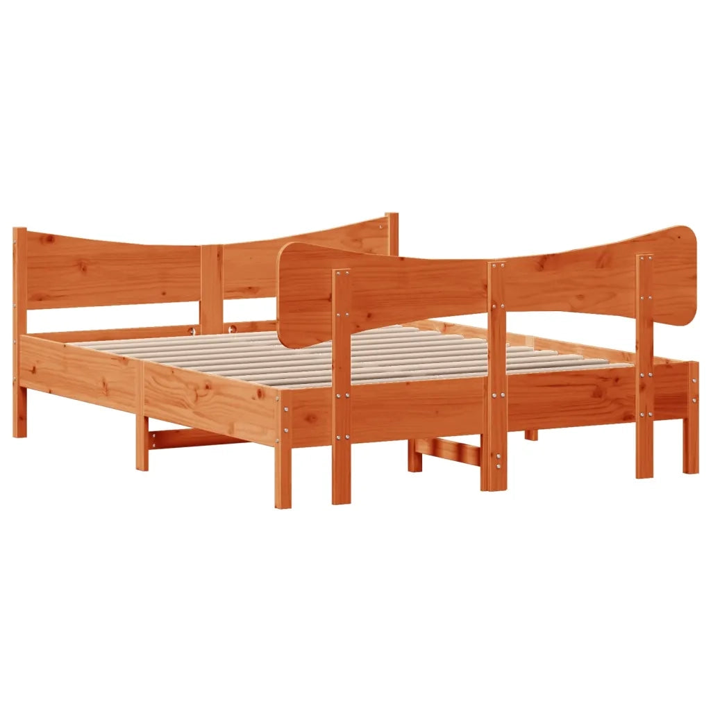 Giroletto senza Materasso Marrone Cera 140x200cm Massello Pino 3216383