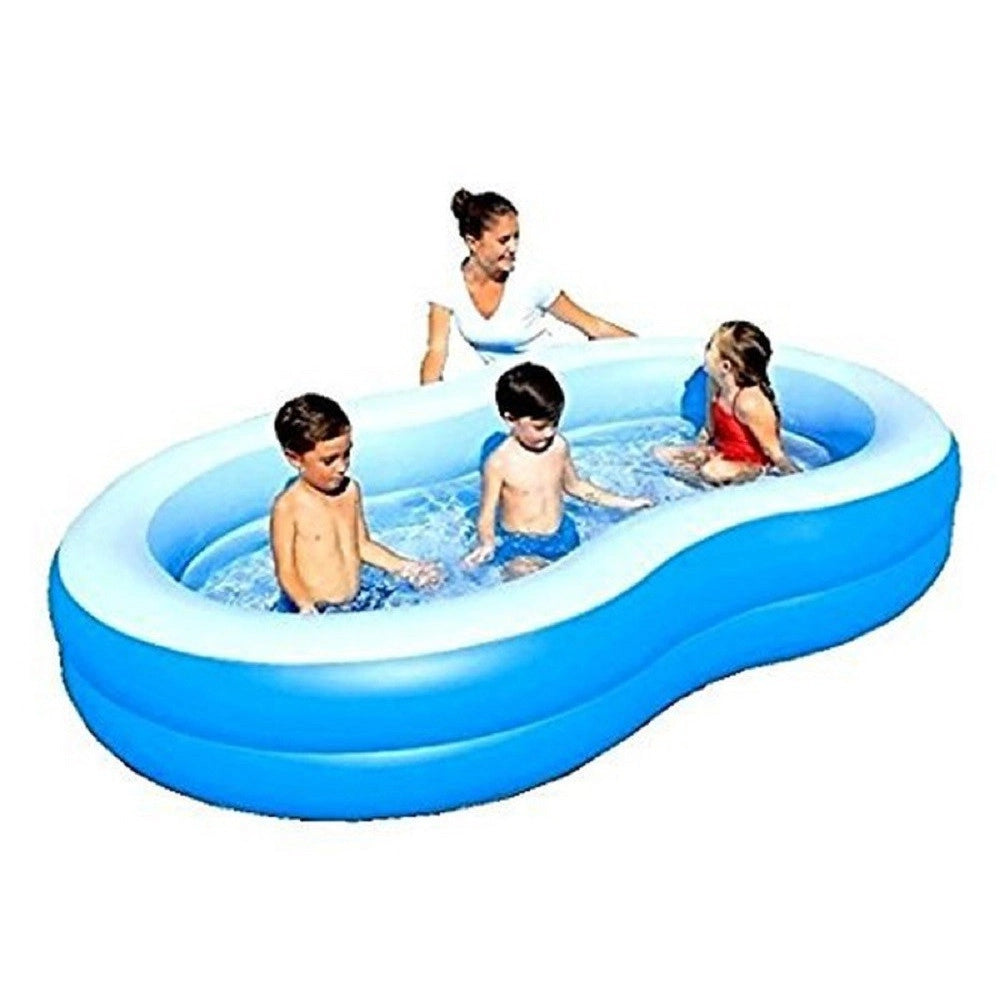 Trade Shop - Piscina Gonfiabile A Otto Per Famiglie A 2 Anelli Gonfiabili 262x157x46 Cm 54117 -