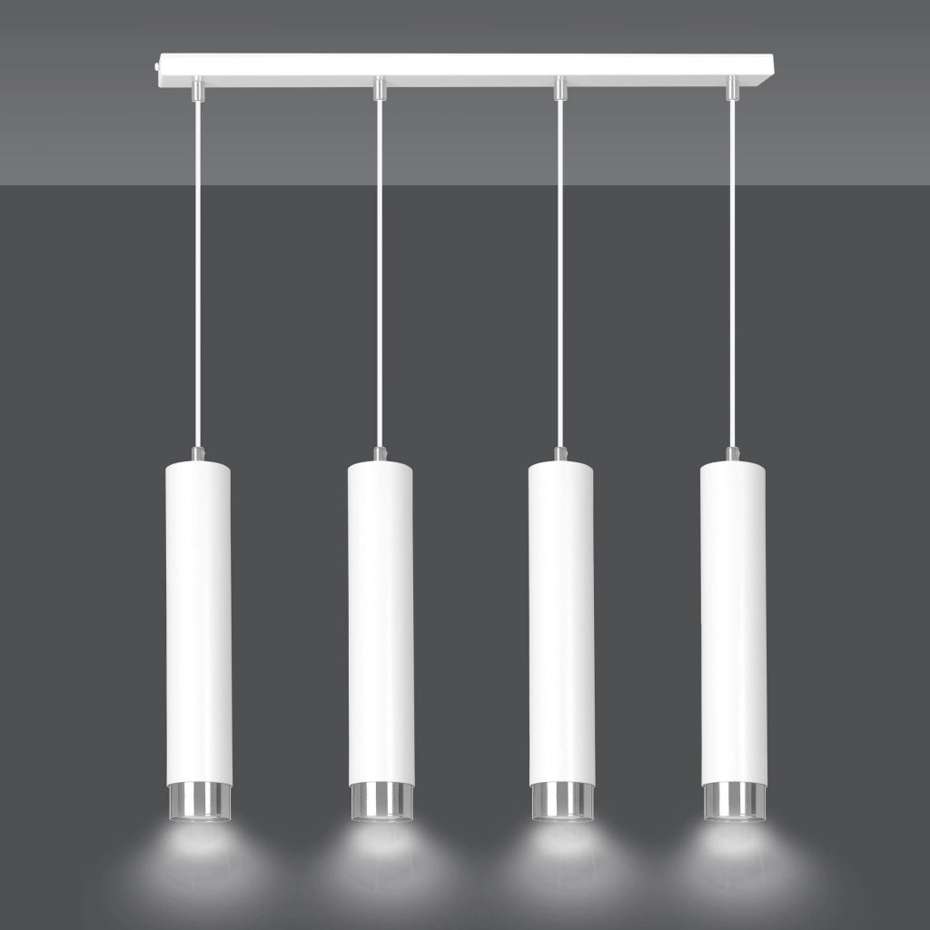 Lampadario Emibig Kibo metallo bianco/cromo 4xGU10 regolabile