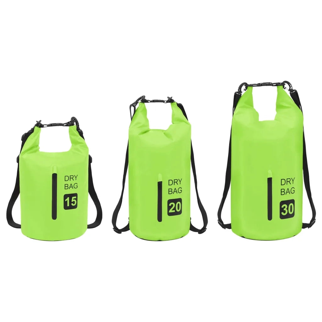 Borsa Impermeabile con Cerniera Verde 20 L in PVC 92777