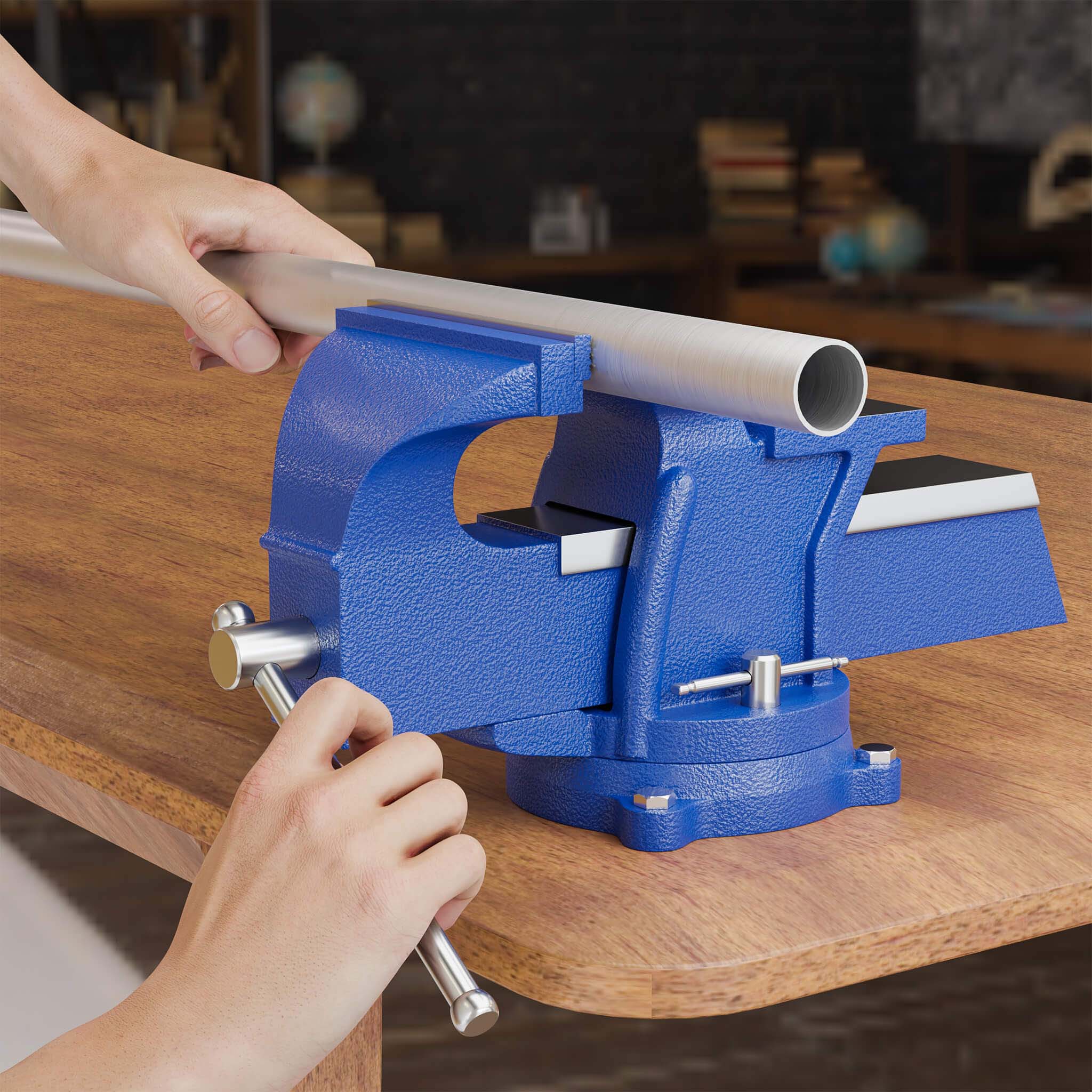 Morsa da banco Heavy Duty 125mm con incudine e ganascia di serraggio per sollecitazioni pesanti