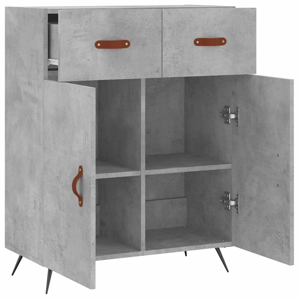Credenza-Buffet-Armadio da cucina Grigio Cemento 69,5x34x90 cm in Legno Multistrato 482409