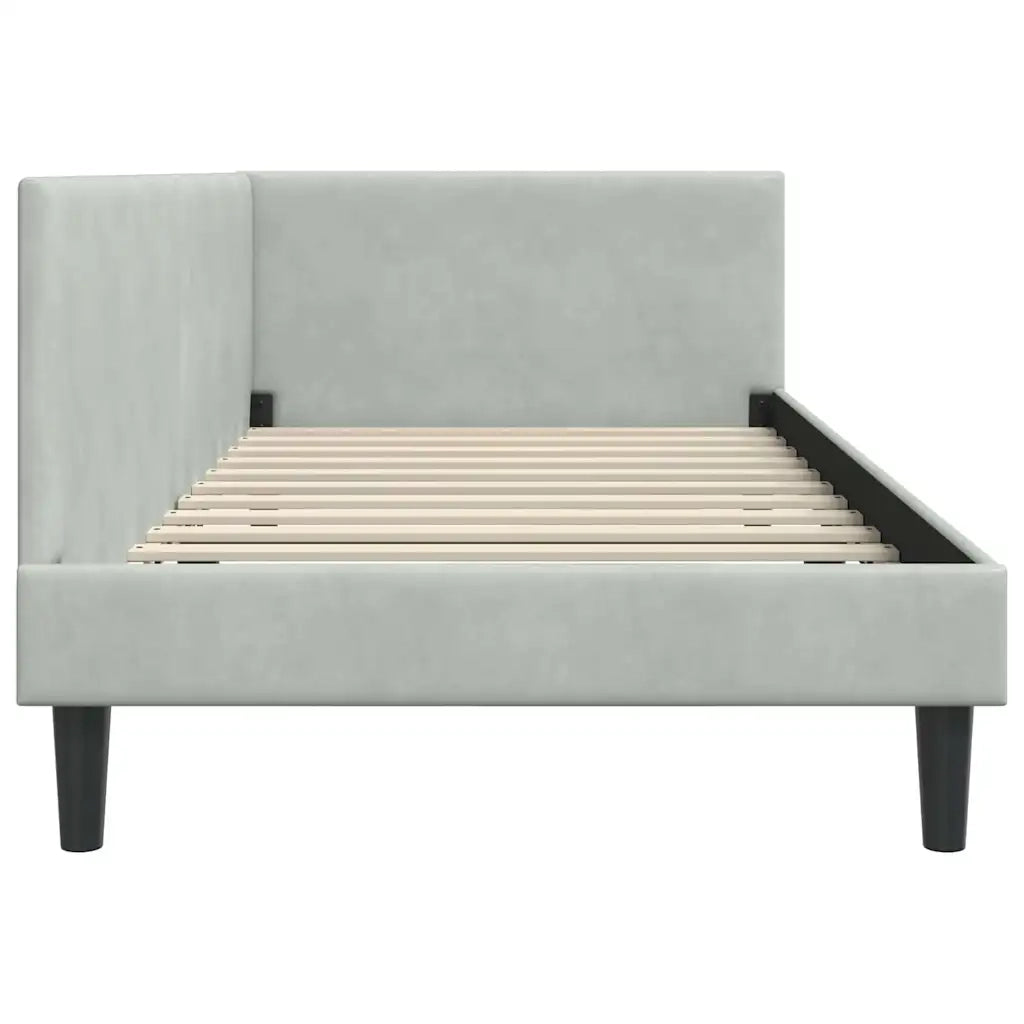 Cornice del letto ad angolo Grigio chiaro 90 cm x 190 cm