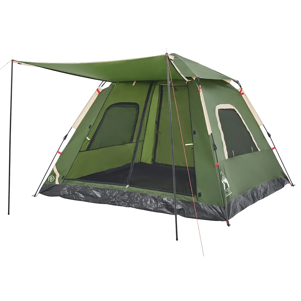 Tenda a Cupola da Campeggio 5 Persone Verde a Rilascio Rapido 4004146