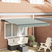 vidaXL Tenda Retrattile Verde e Bianco 300x250 cm Tessuto