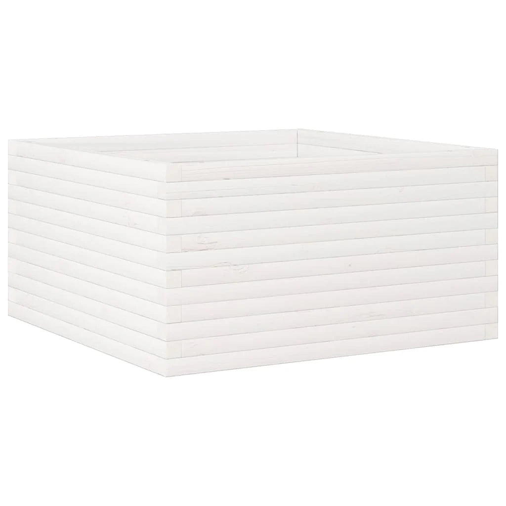 Fioriera rialzata per piante fiori terrazza giardino 90 x 90 x 46 cm legno di pino massiccio bianco 02_0038053