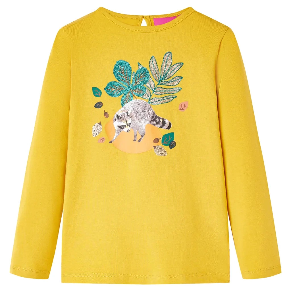 Maglietta da Bambina a Maniche Lunghe Ocra 140cod mxl 132291