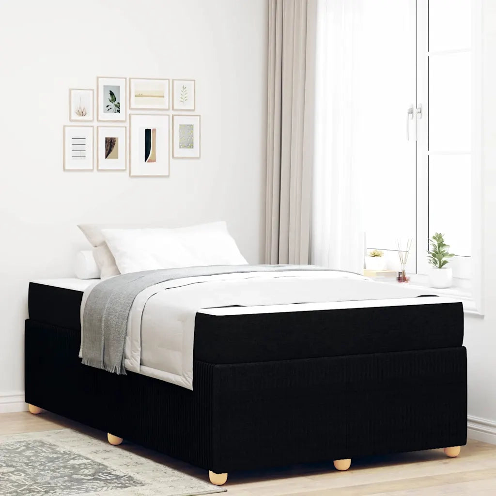 Struttura del letto con materasso Nero 120 x 200 cm Tessuto