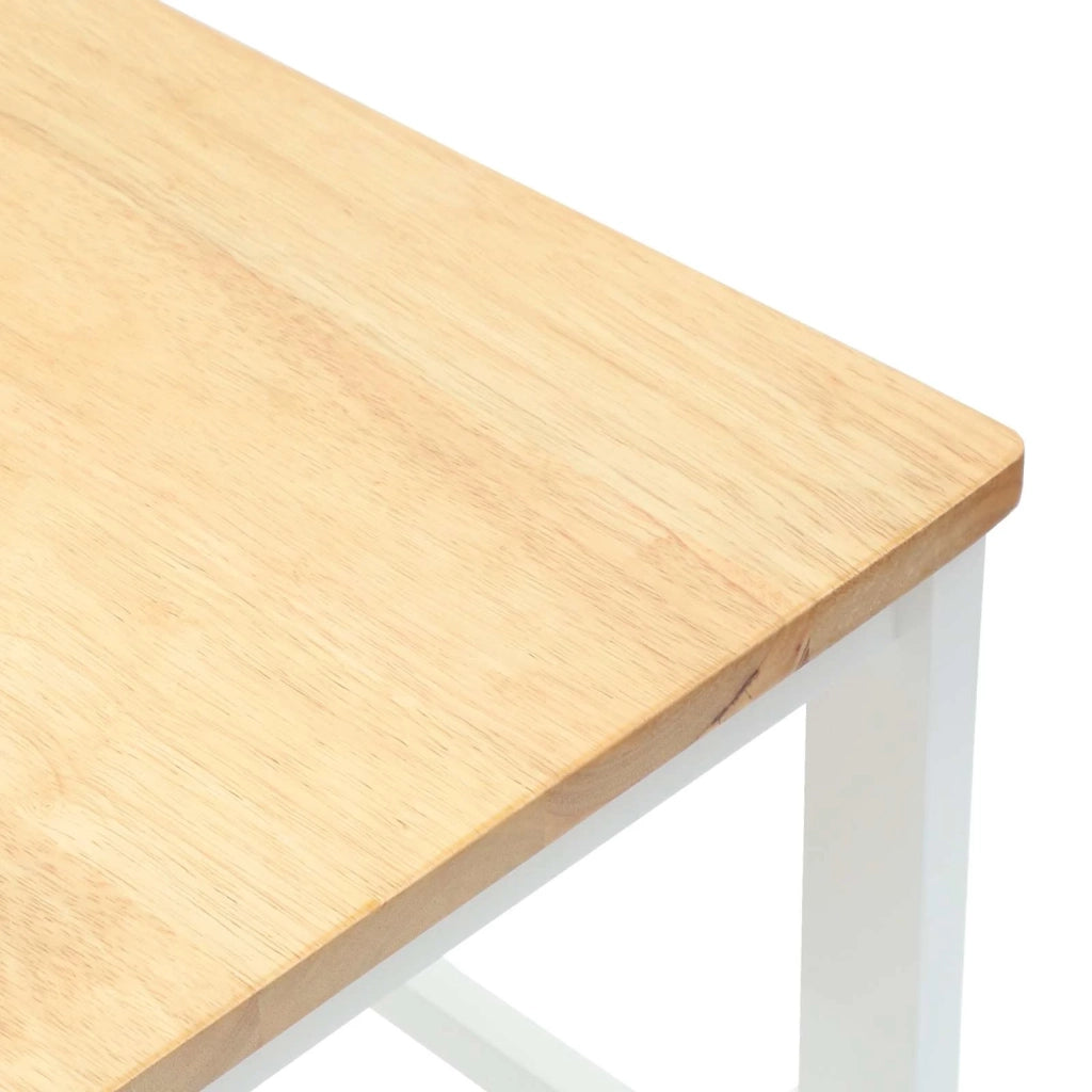 Sedie da pranzo 2 pcs Legno di gomma solido Bianco