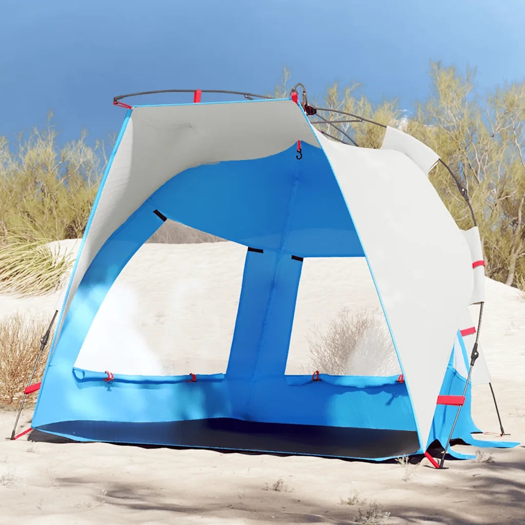 Tenda da Spiaggia 2 Persone-Tenda da campeggio Azzurro Rilascio Rapido Impermeabile 557540