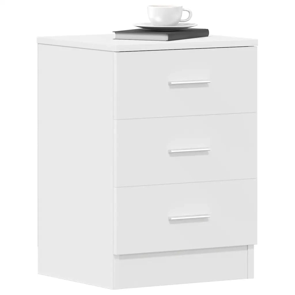 Comodino Bianco 38x35x56 cm in Legno Ingegnerizzato 800450