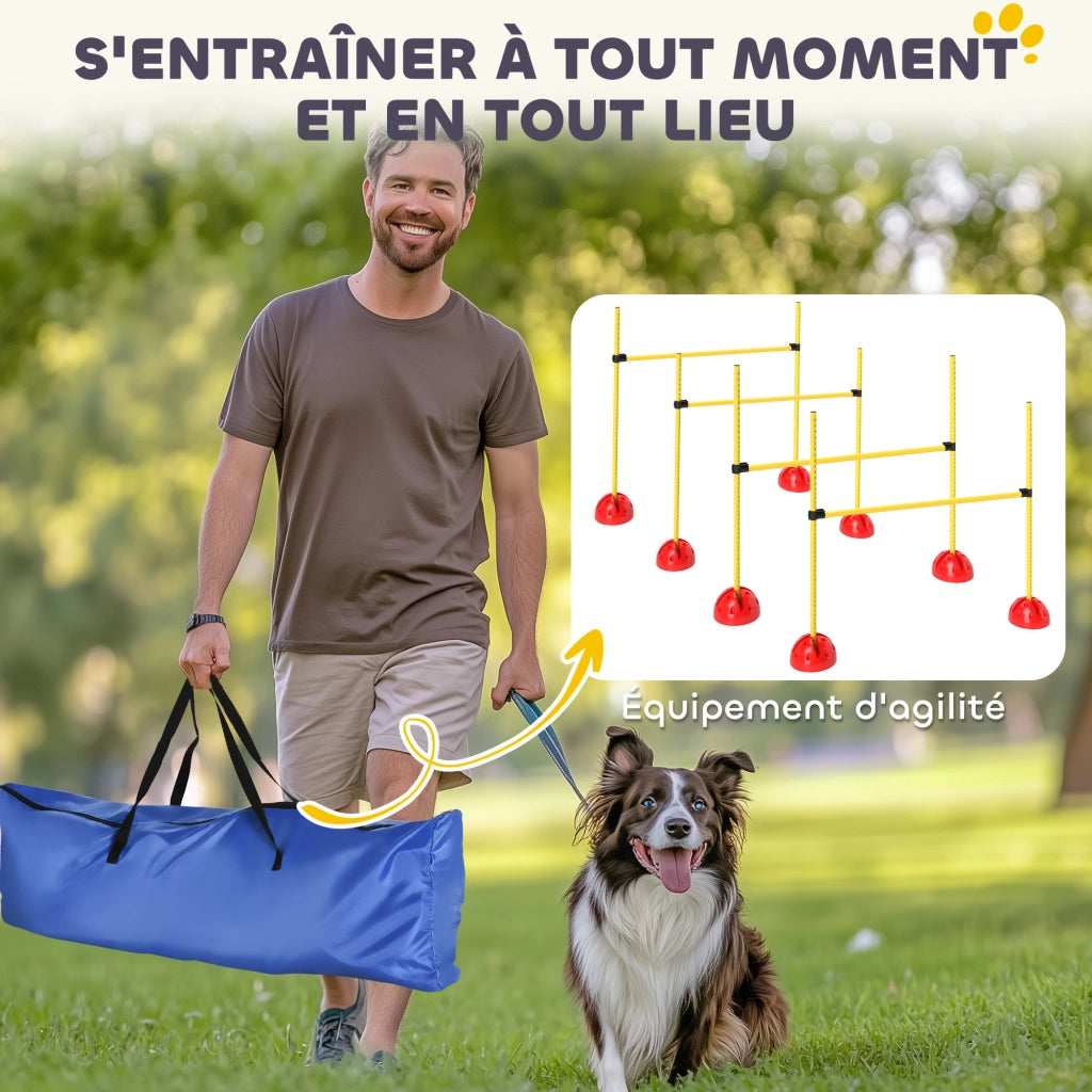 Kit Agilit¨¤ per Cani con 4 Ostacoli Regolabili e Borsa ¨C zephmum ¨C Giallo e Arancione