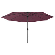 Ombrellone da Esterni con LED e Palo Metallo 300 cm Rosso BordÃ²