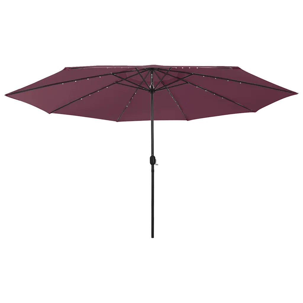 Ombrellone da Esterni con LED e Palo Metallo 300 cm Rosso BordÃ²
