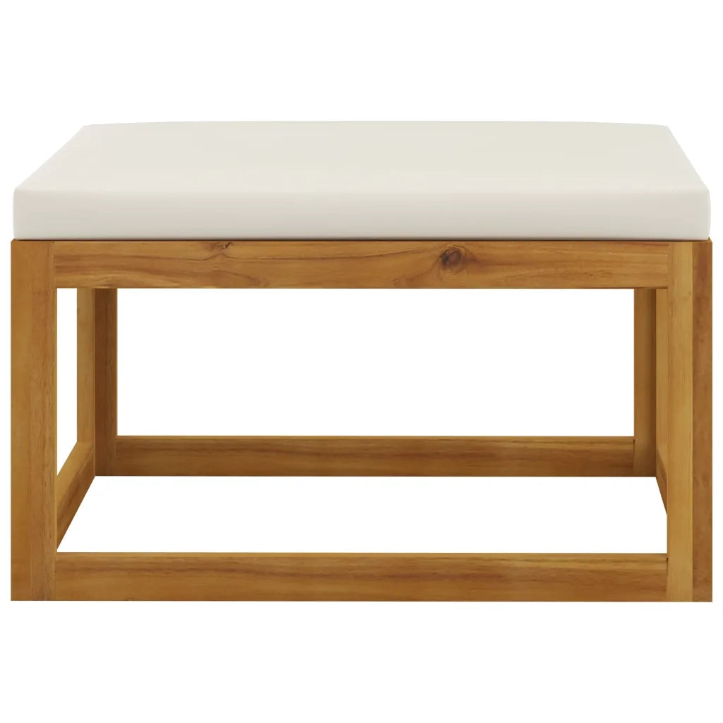 Set Divani da Giardino 4 pz con Cuscini Crema Massello Acacia cod mxl 43105