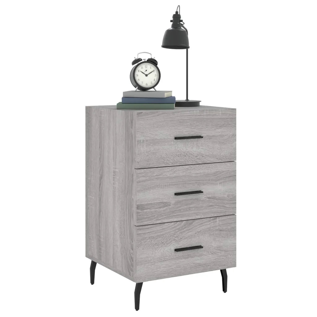 vidaXL Comodino Grigio Sonoma 40x40x66 cm in Legno Multistrato