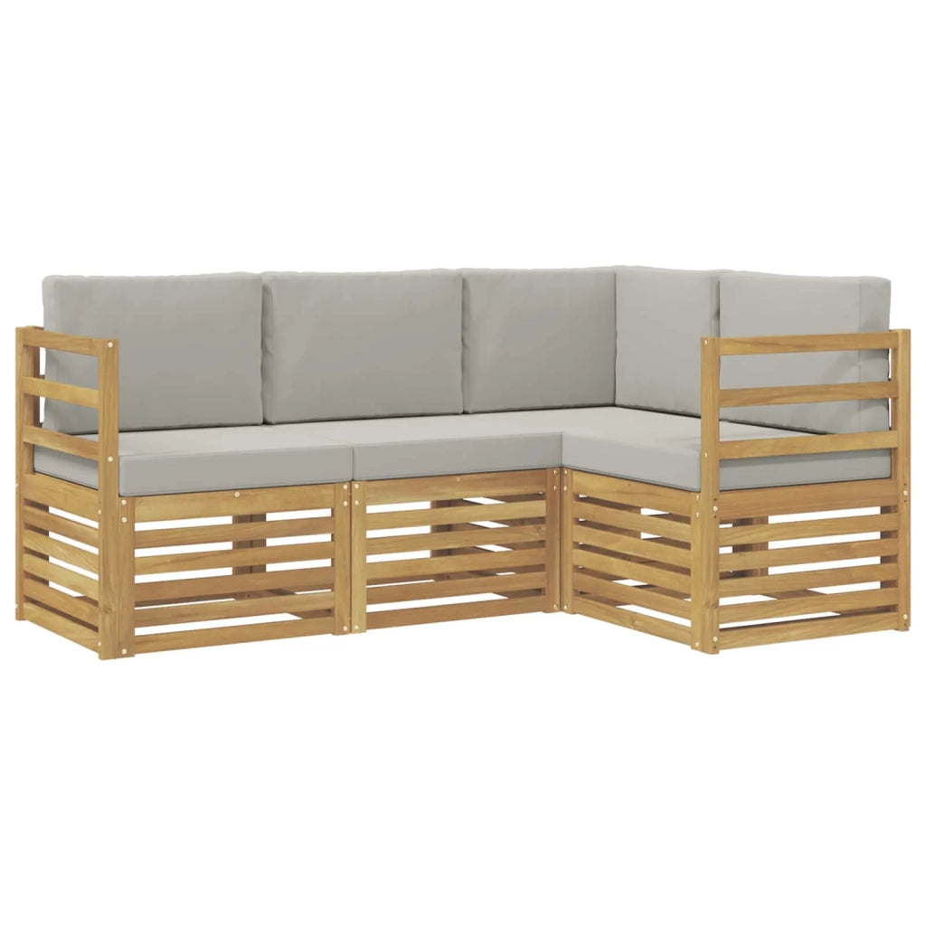 Set divani 4 pcs Bianco e Grigio Chiaro 185,5 x 126,5 x 73 cm