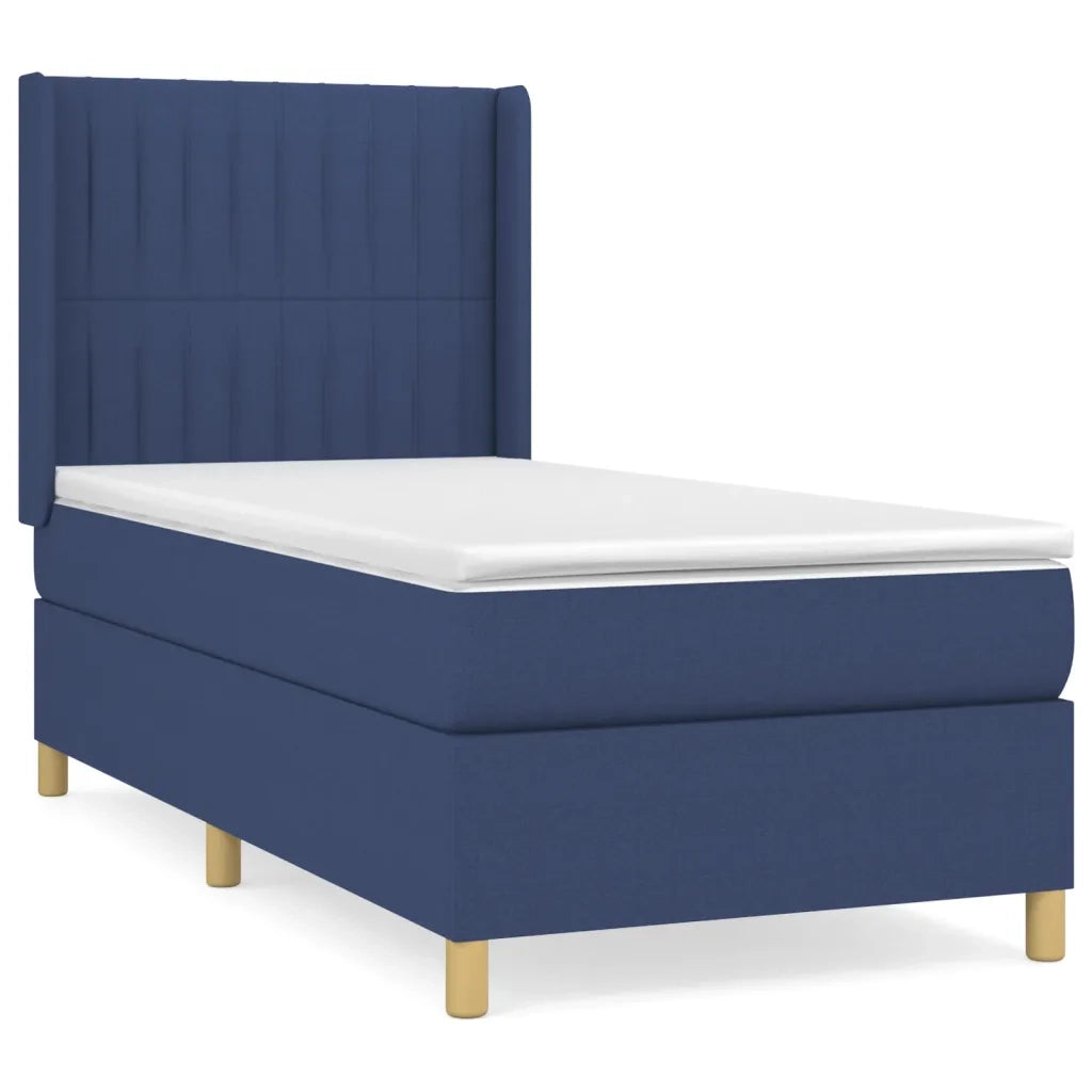 Giroletto a Molle con Materasso-Struttura Letto Blu 90x200 cm inTessuto 425338