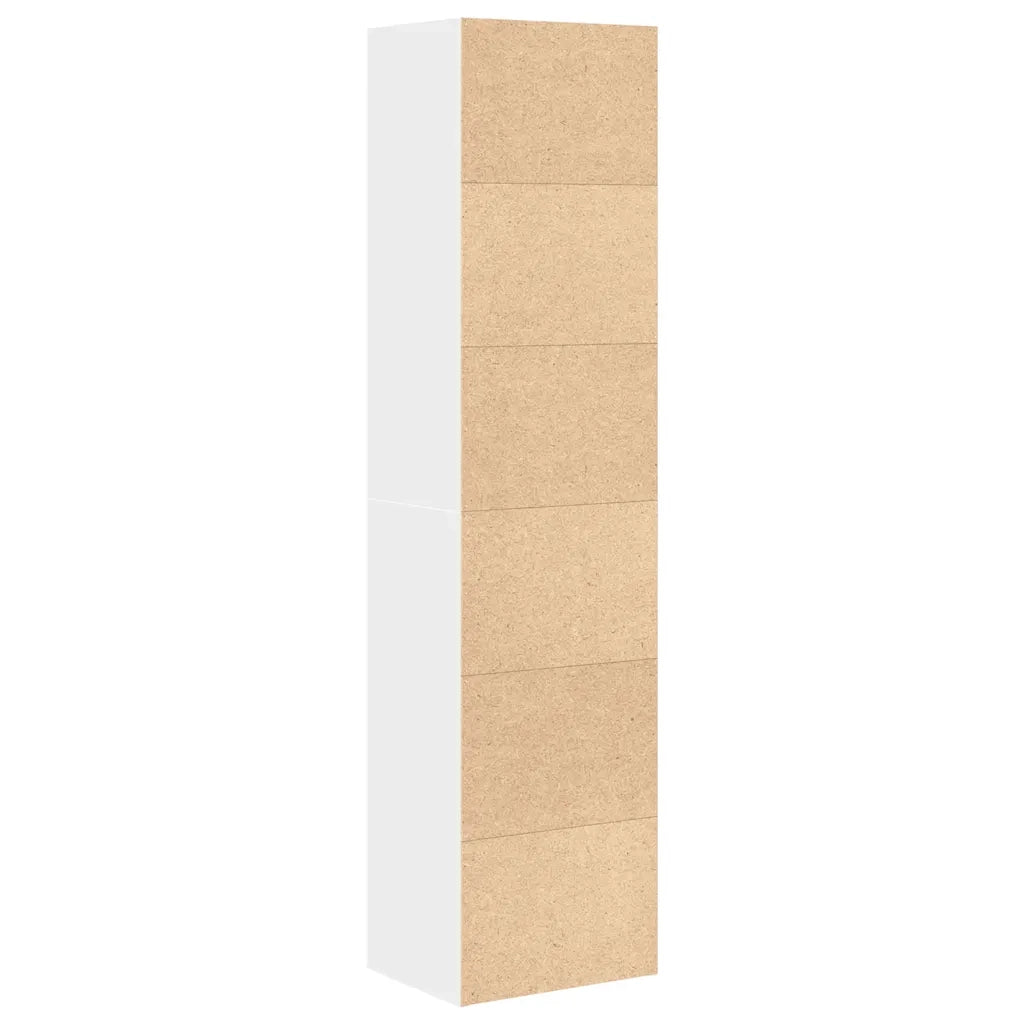 Libreria-Scaffale per Libri-Mobile di Stoccaggio Bianca 31x24x127 cm in Legno Multistrato