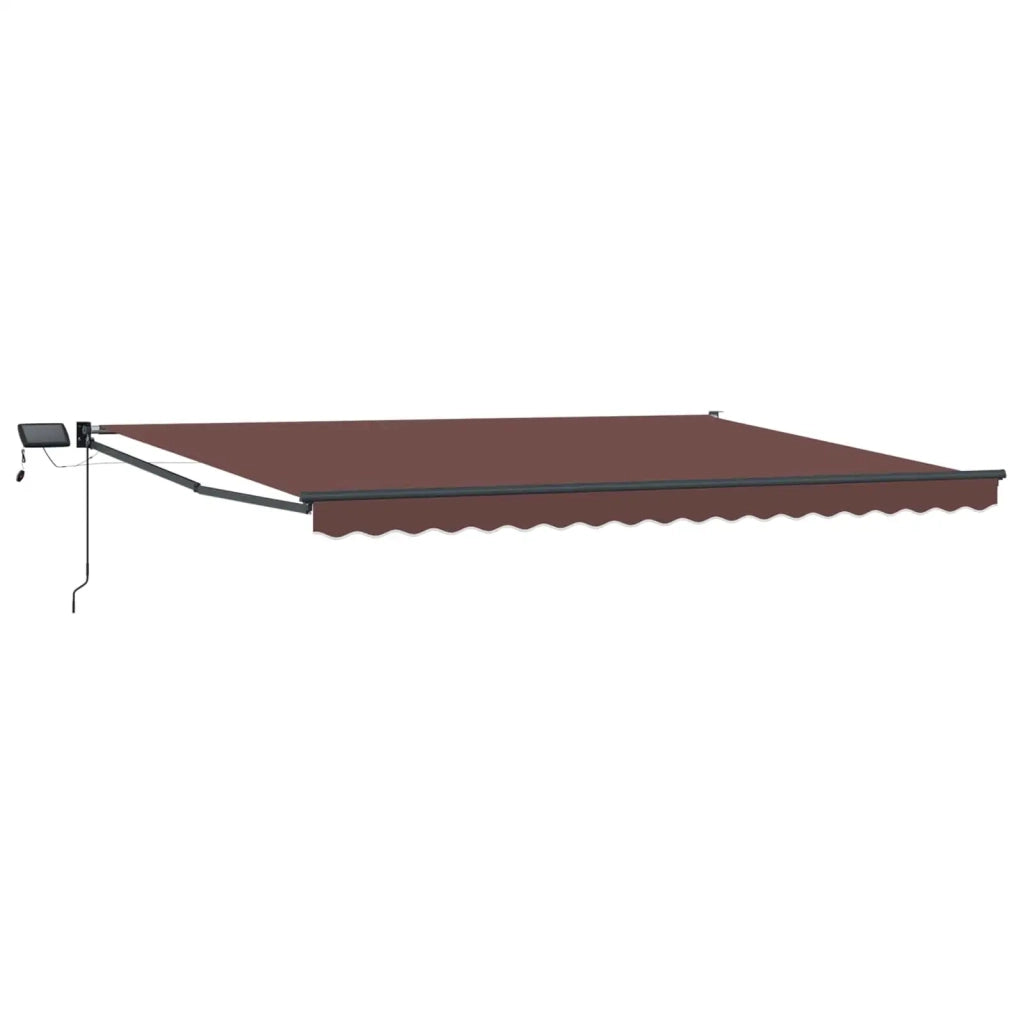 Tenda retrattile manuale con LED Marrone e Antracite 4 × 3 m