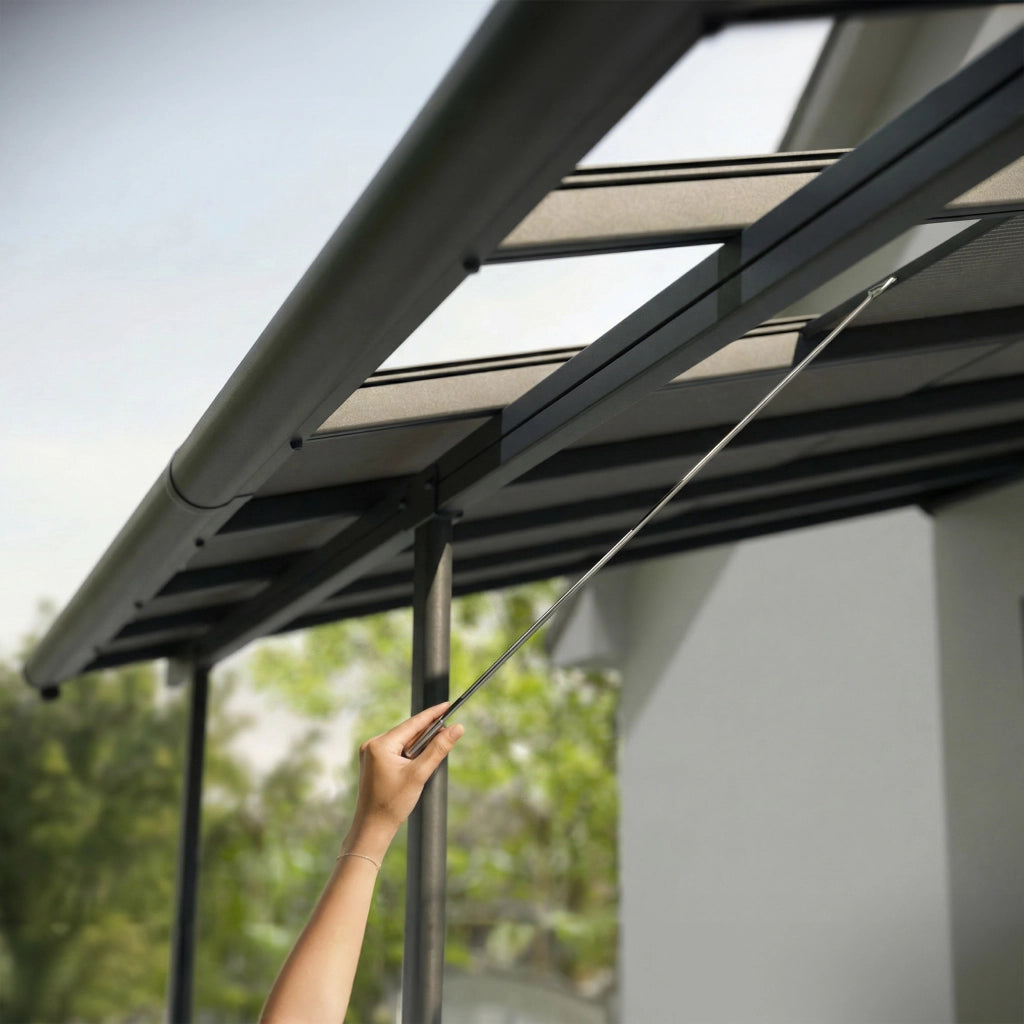 Canopia Sierra Cabrio Pergola Addossata in Alluminio 3X4.3 m Struttura grigia / Pannelli grigio opaco