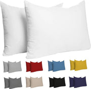 Pillowcase 30x50 cm (lotto da 2) 100% canotta di cotone 150 gsm - bianco - fodero per cuscino 30 x 50 cotone - resistente e ipoallergenico rivestimento per cuscino