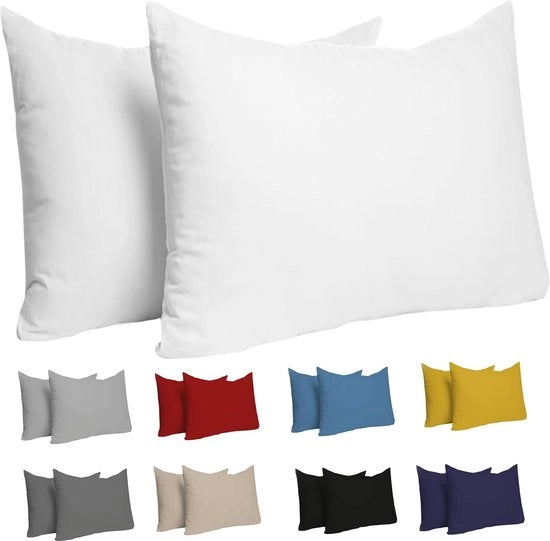 Pillowcase 30x50 cm (lotto da 2) 100% canotta di cotone 150 gsm - bianco - fodero per cuscino 30 x 50 cotone - resistente e ipoallergenico rivestimento per cuscino