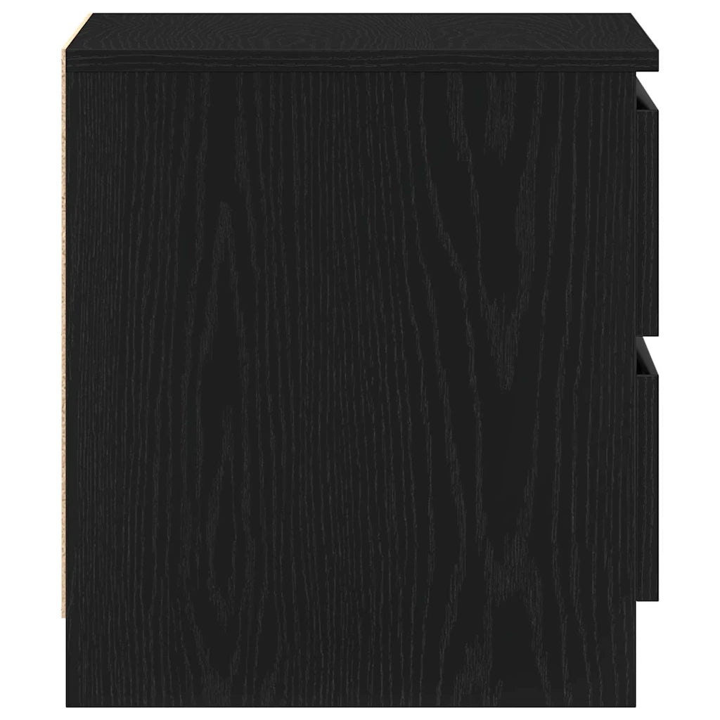 Comodino | Armadio da Notte | Mobiletto da notte con cassetto Rovere Nero 50 x 40 x 43,5 cm