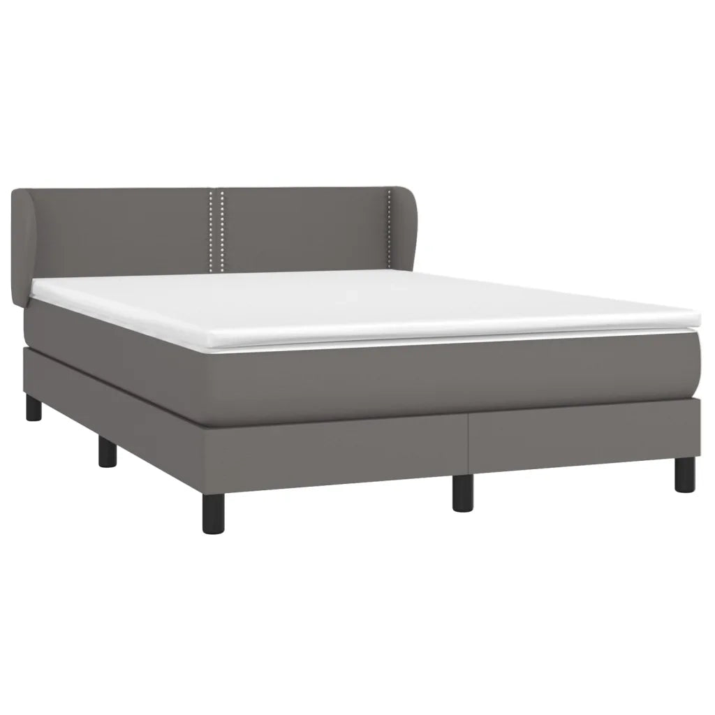 Giroletto a Molle con Materasso Grigio 140x190 cm in Similpellecod mxl 122025