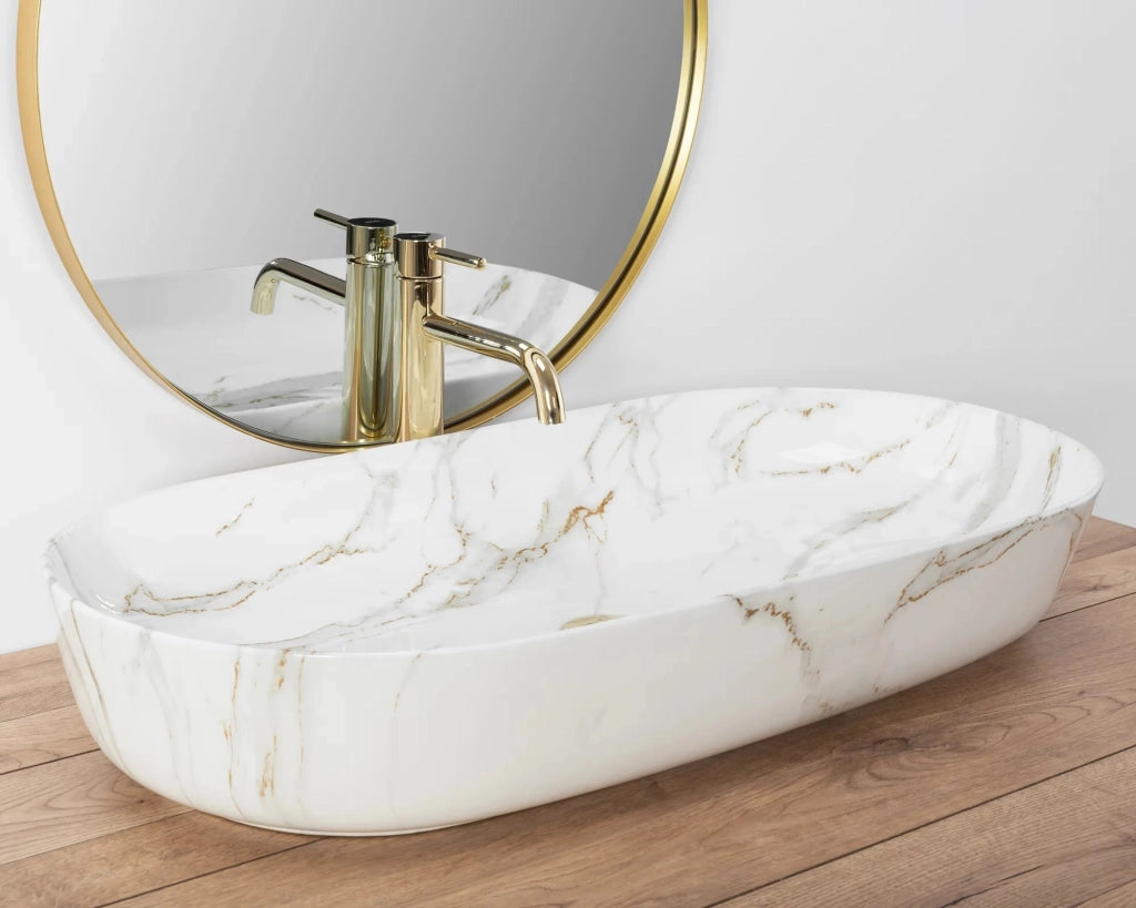 Lavabo Da Appoggio Rea Cleo 81 Shiny Aiax