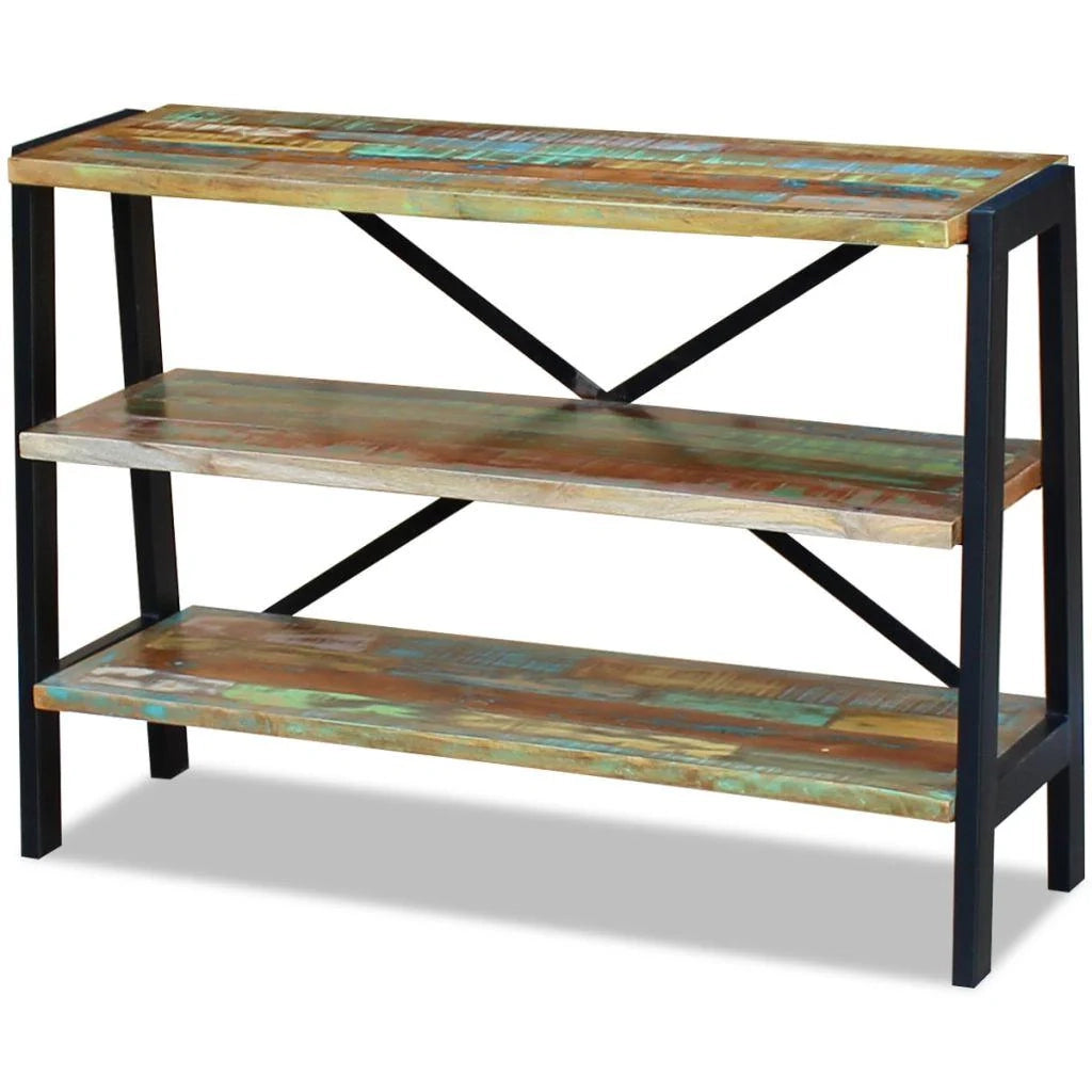 Credenza buffet consolle mobile contenitore 3 ripiani in legno massello di recupero 4402008
