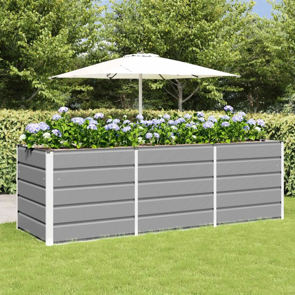 Fioriera Grigio chiaro 240 x 80 x 75 cm Acciaio 42018143