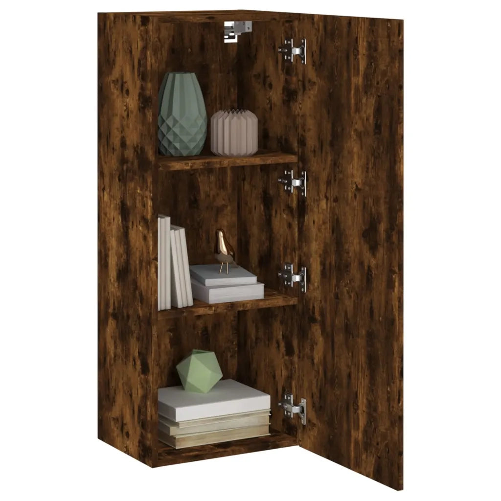 Mobile TV a Parete-Mobile TV a Muro Rovere Fumo 40,5x30x102 cm Legno Multistrato