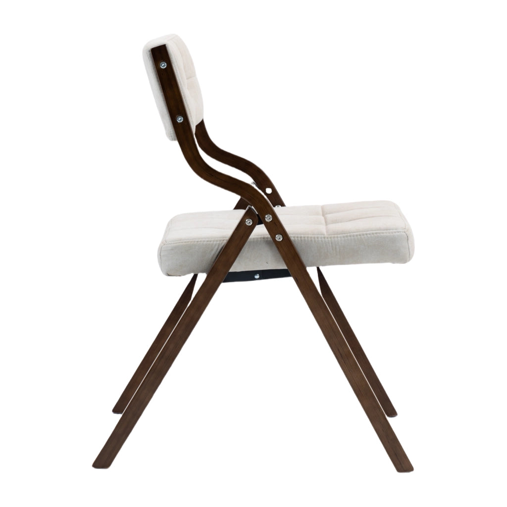 SEDIA Pieghevole Imbottita Set da 2 pezzi Legno Crema