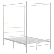 Letto a Baldacchino Bianco in Metallo 120x200 cm 325058