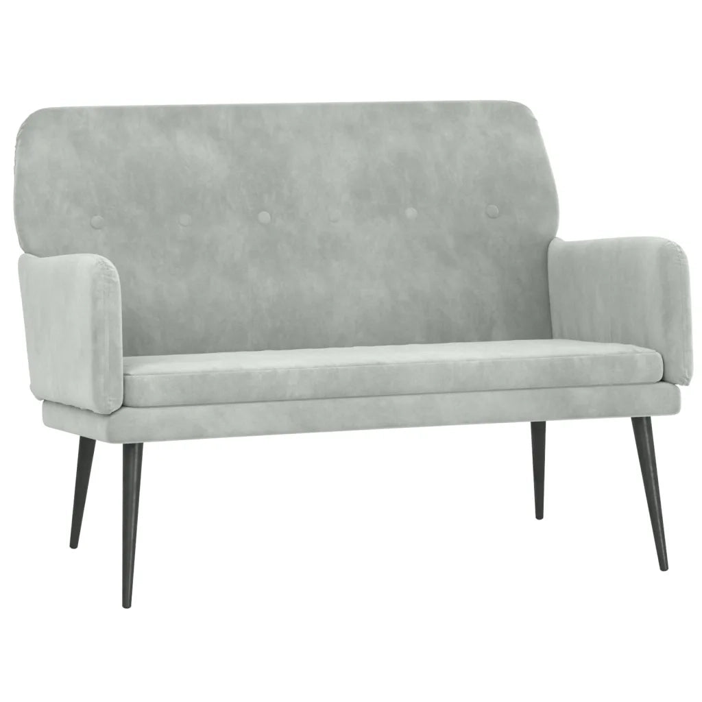 Panca Grigio Chiaro 108x79x79 cm in Velluto CFW7223982