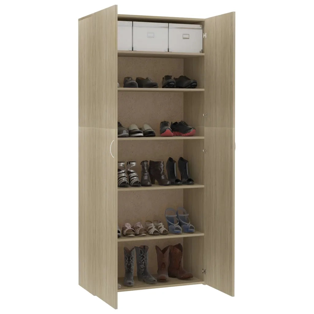 Scarpiera | Mobile per scarpe Rovere Sonoma 80x35,5x180 cm in Legno Multistrato