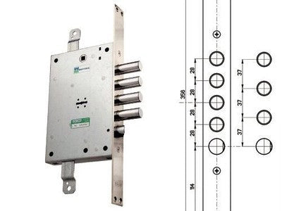 SERRATURE SERRATURA MOTTURA PER PORTE BLINDATE 52.771 INTERASSE 37