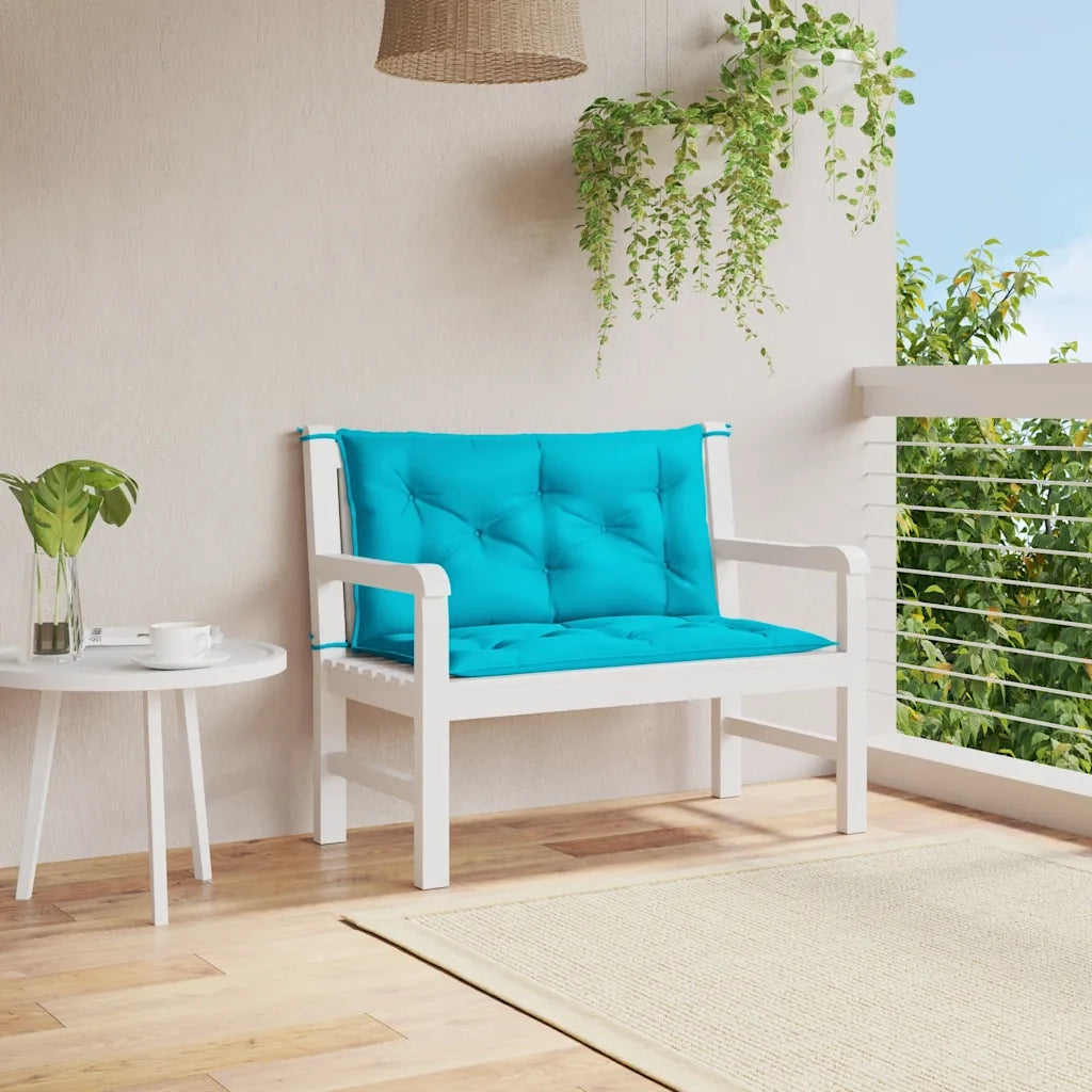 Cuscini per Panca da Giardino 2 pz | Cuscini per sedie Turchese 100x50x7 cm Tessuto