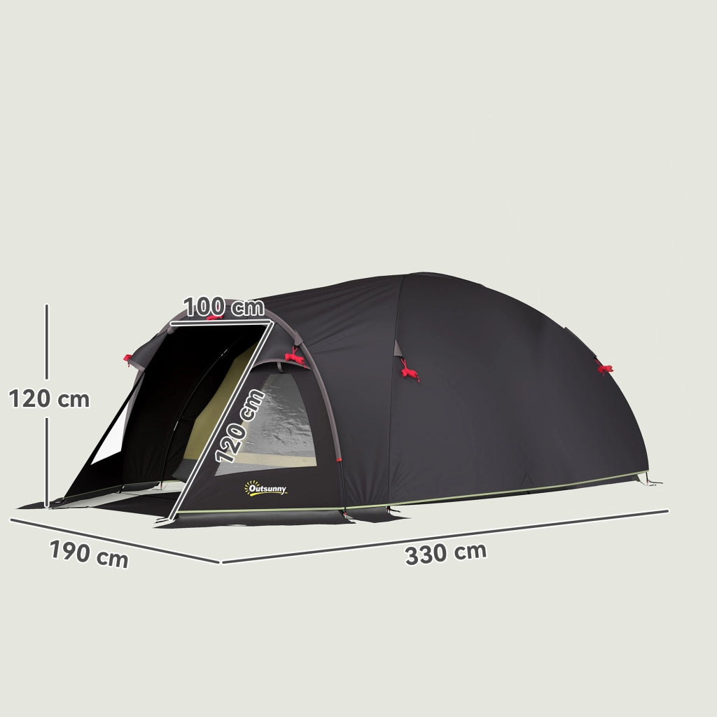 Tenda da Giardino a Tunnel ¨C zephmum ¨C Nero 3.3x1.9x1.2 m