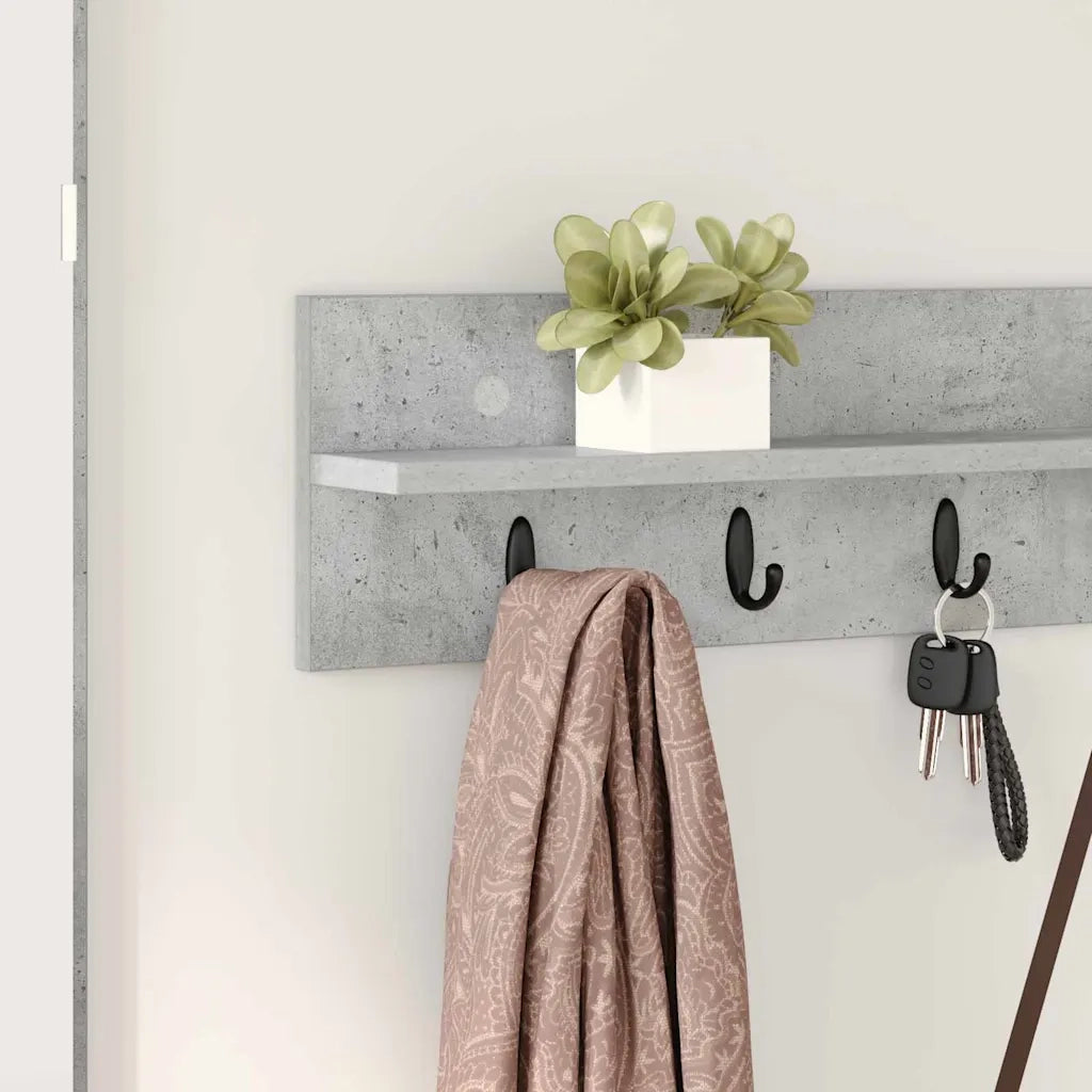 Appendiabiti a muro Grigio cemento 100 x 10,5 x 18 cm CFW4327448