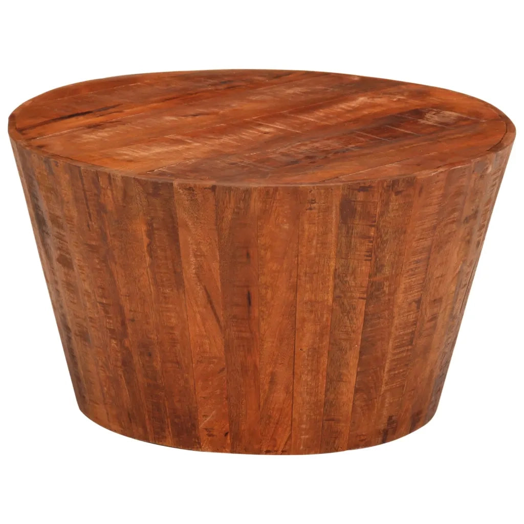 Tavolino da Salotto Ã˜52x30 cm Legno Grezzo Massello di Mango