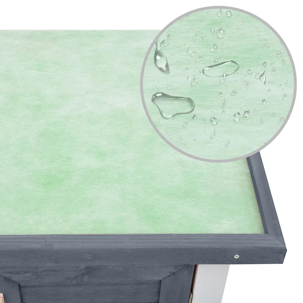 Conigliera per Esterni con 4 Porte Grigia in Legno CFW6206576