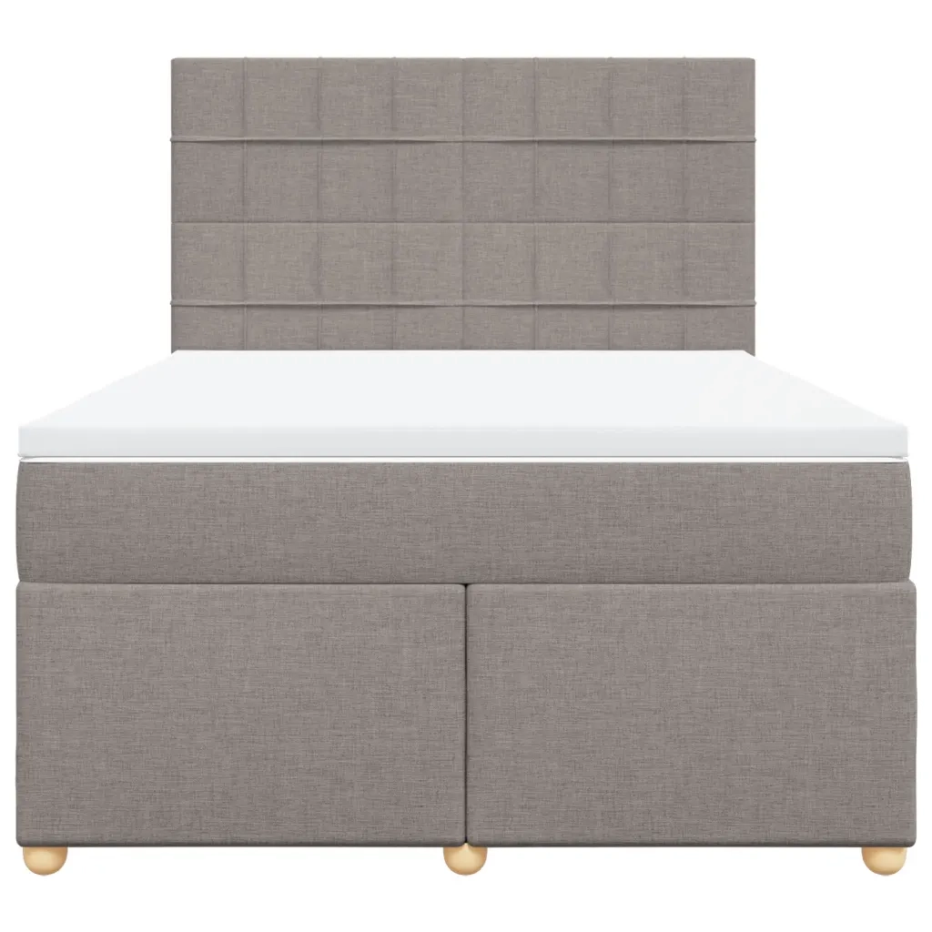 Giroletto a Molle con Materasso Tortora 140x190 cm in Tessuto